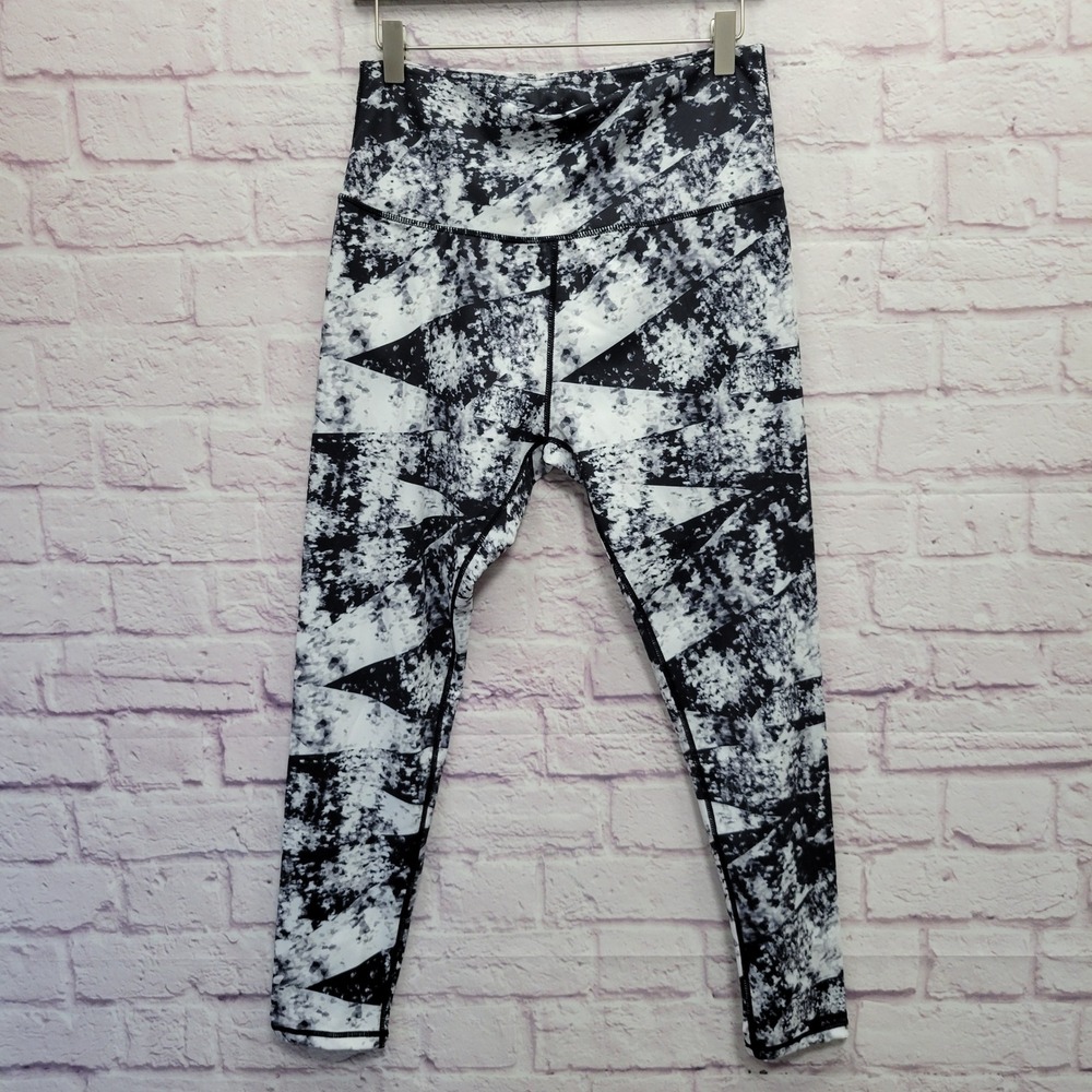 Mint &‎ Lilac High Waisted Yoga Leggings Size L Abstract Activewear Gym Workout